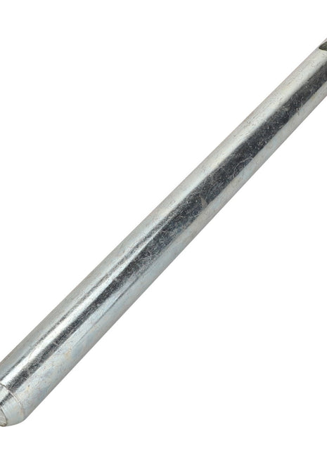 Product Description: The AGCO LATCH - AL246706 is a shiny metallic cylindrical rod that features a small hole near one end.