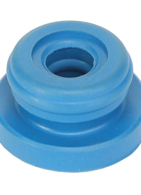 AGCO's PLUG - 0.003.5099.0 is a blue rubber grommet with a central hole, ridged sides, and a flat base. For assistance or more information on ordering, please contact our support team.