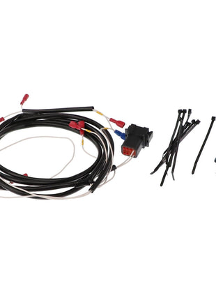 The AGCO Wiring Harness Kit (Model AL5102218) from AGCO includes various colored wires, connectors, zip ties, a relay, and other electrical components displayed on a white background. Please note that no current product description information is available.