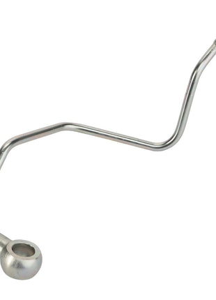 An AGCO S-shaped automotive tube, model Acp0666710, featuring a small circular opening at one end and a larger spherical opening at the other, does not contain any significant SEO keywords.