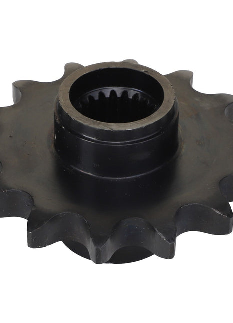 The AGCO | SPROCKET - ACP0209890, a black metal gear with ten teeth and a central hole, is displayed against a white background. For any questions or product assistance, please reach out to our support team.