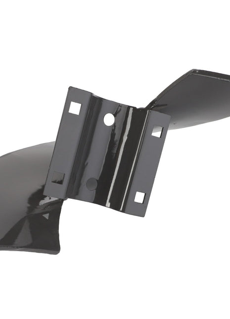 Product Name: AGCO | BLADE - ACY1565710.
Description: A black-painted metal cultivator blade from the AGCO brand, featuring a curved design and pre-drilled mounting holes. No additional product description information is available.