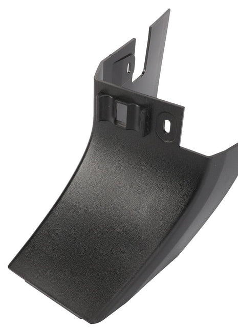 The AGCO Cover - Acp0297980 is a black plastic automotive part featuring a curved shape and multiple attachment points, specifically designed for easy installation. With no detailed product description currently available, it stands out as a unique and versatile accessory suitable for various vehicle models.