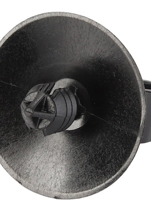 A black plastic automotive fastener with a circular base and locking mechanism, known as the AGCO | Clamp - Acp0488700 from the AGCO brand. No current product description available.