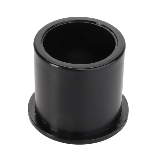 Introducing the AGCO | Bush - La322072050: A sleek, black cylindrical plastic spacer featuring a distinctive flared base. 

*Note: Detailed product descriptions are not currently available.*
