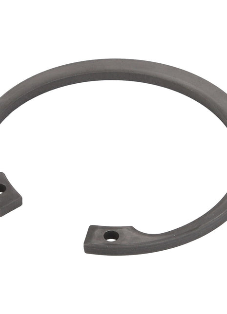 The AGCO Circlip - Acp0443540 is a durable and precise circular metal retaining ring featuring two holes at the ends.