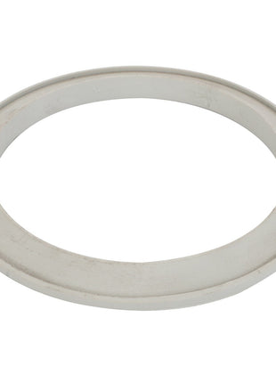 The AGCO Flange - Acp0000420 is a beige, circular rubber gasket featuring a smooth inner and outer surface.