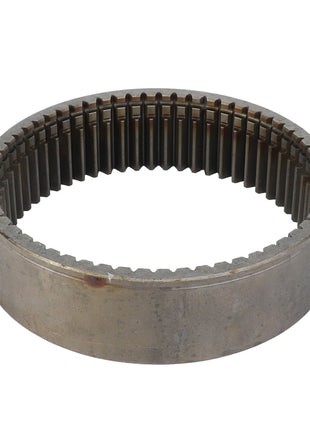 A metallic annular gear ring with internal teeth, labeled as the AGCO | Ring Gear - F339300020760 by the brand AGCO, shown on a white background.