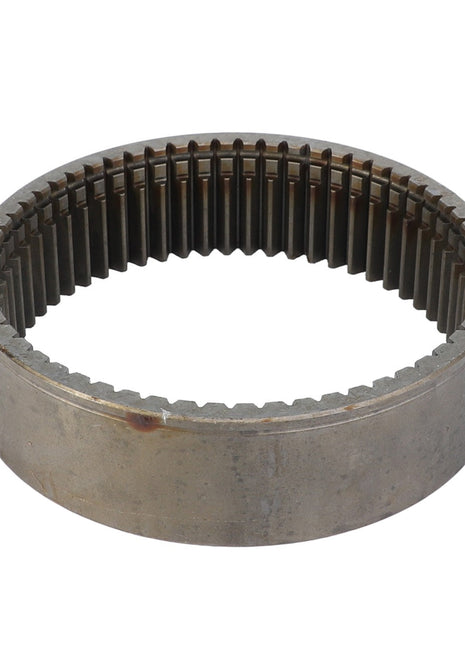 A metallic annular gear ring with internal teeth, labeled as the AGCO | Ring Gear - F339300020760 by the brand AGCO, shown on a white background.