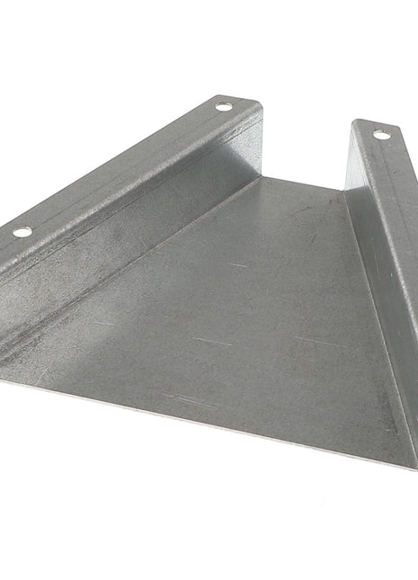 A metal bracket, the AGCO | FUNNEL - ACW1838440 from AGCO, is shown. It features a triangular shape with four holes and straight, raised sides, making it ideal for sturdy and reliable support.