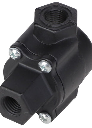 The AGCO QUICK RELEASE VALVE (part number AG517246) features two hexagonal ends and three sturdy metal screws.