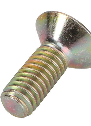 A single AGCO Countersunk Capscrew, model F411201210080, with a metal flat-head, threaded body, and slotted drive, shown against a plain white background. No product description available.
