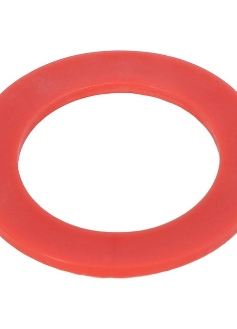 A red rubber washer with a circular shape and a hole in the center. Product Name: AGCO | WASHER - AL5022157, Brand Name: AGCO.