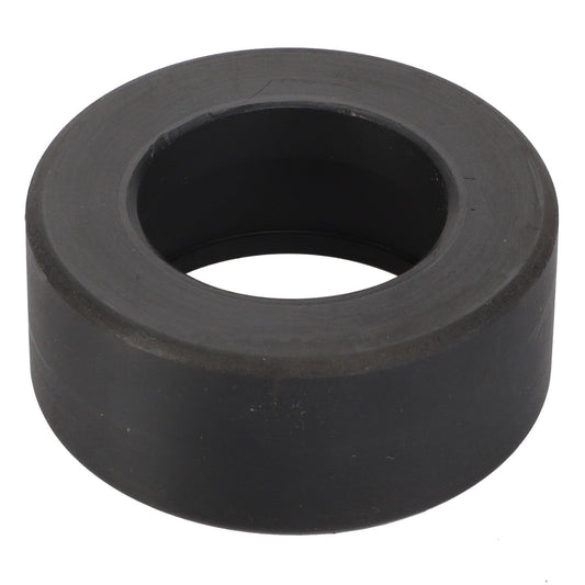 A black rubber ring with a hollow center, resembling a washer or bushing, on a white background, reminiscent of parts found in Fendt Models like the Rotana 160 V or Rotana 130 F. This part is known as the AGCO | Roller - 4898-14-06-24 by the brand AGCO.