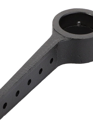 AGCO | KNIFE HEAD - D28260054 is a black metal wrench with a cylindrical end and four holes in the handle—no product description needed.