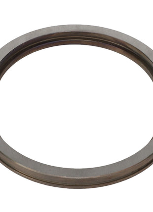 The AGCO SNAPRING - AG725281, consisting of two semi-circular metal retaining rings, is designed to be placed open-ended to form a circular shape for securely fastening components in machinery.
