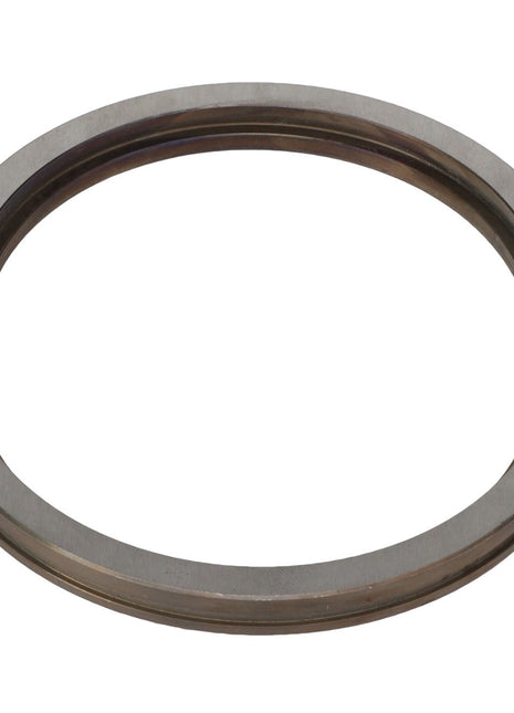 The AGCO SNAPRING - AG725281, consisting of two semi-circular metal retaining rings, is designed to be placed open-ended to form a circular shape for securely fastening components in machinery.