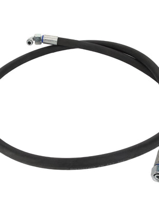 Introducing the AGCO | Hose - Acw2120620, a black hydraulic hose coiled and equipped with metal fittings on both ends, specifically designed for fluid transfer in machinery. Brought to you by the trusted brand AGCO. Unfortunately, detailed product description information is currently unavailable.