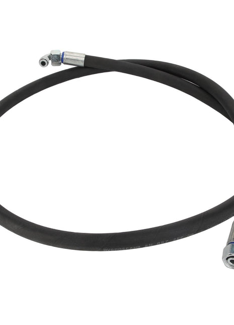 Introducing the AGCO | Hose - Acw2120620, a black hydraulic hose coiled and equipped with metal fittings on both ends, specifically designed for fluid transfer in machinery. Brought to you by the trusted brand AGCO. Unfortunately, detailed product description information is currently unavailable.