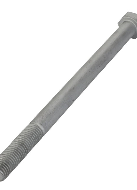 A close-up of the AGCO | Hexagonal Bolt - Acw1525910 showcases intricate threading on one end paired with a sleek, smooth shaft.