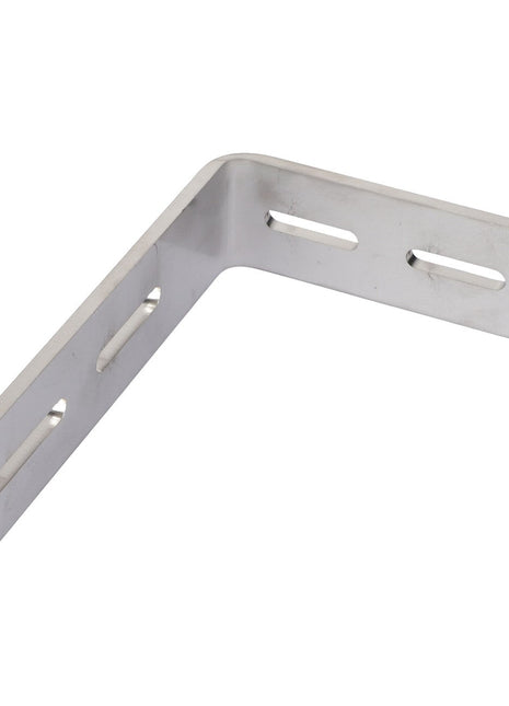 The AGCO Mounting Bracket - Acx2911740, a metal L-shaped bracket featuring three oblong holes on each side, is ideal for various applications. Despite the lack of a current product description, its straightforward yet versatile design speaks volumes.