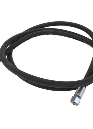 The AGCO | Hydr. Hose - Acw0279540 is a black hydraulic hose featuring metal fittings at both ends, coiled in a loop. Currently, there is no additional product description information available.