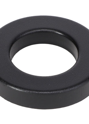 The AGCO Outer Ring - Acp0143000, a sleek black circular rubber washer with a central hole, is perfect for your mechanical needs.