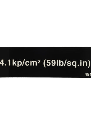 Label displaying the pressure measurement "4.1 kp/cm² (59 lb/sq.in)" with the product code "D49130025" in the lower right corner, from AGCO's DECAL line.