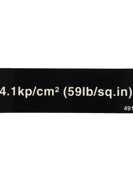 Label displaying the pressure measurement "4.1 kp/cm² (59 lb/sq.in)" with the product code "D49130025" in the lower right corner, from AGCO's DECAL line.