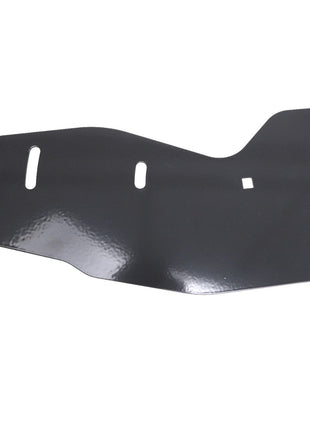 The AGCO Side Plate - Acx3384430 by AGCO is a black, irregularly shaped component made of plastic or metal that features three slots. Please note that no current product description information is available.