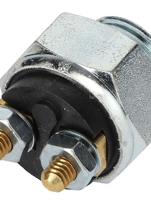 A close-up view of the AGCO Pressure Switch - 8025637, featuring two brass terminal connectors. No current product description available.