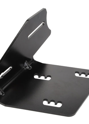 The AGCO Bracket - Acw0889470 is a black metal mounting bracket featuring multiple slots, designed for attaching components in various configurations. Currently, no additional product description information is available.