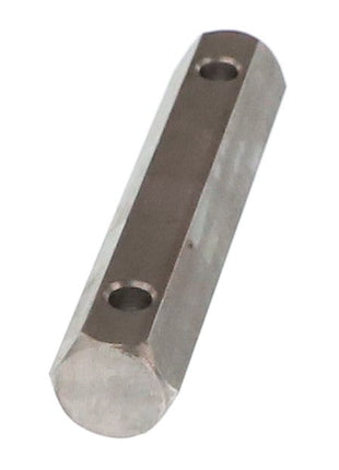 The AGCO Hex Shaft - Fel153136 is a metal rod with a rectangular cross-section, featuring two circular holes along its length. No current product description available.