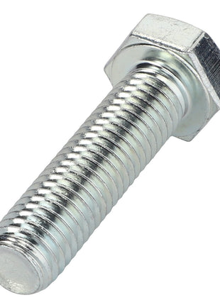 A shiny, silver AGCO Hexagonal Head Bolt - 0901-21-52-00, featuring a threaded shaft and hexagonal head, displayed on a white background. No current product description information is available.