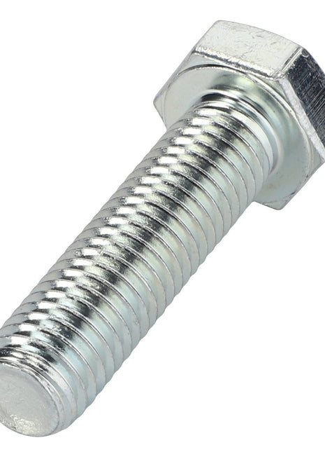 A shiny, silver AGCO Hexagonal Head Bolt - 0901-21-52-00, featuring a threaded shaft and hexagonal head, displayed on a white background. No current product description information is available.