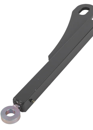 The AGCO Lift Bar - Acw384514A is a metal lever featuring an eyelet hole at one end and a slotted hole at the opposite end. Unfortunately, no current product description information is available for this item.