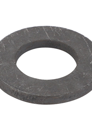 The AGCO | DISC - F743300021400, a flat, circular metal washer with a central hole, is commonly used in fastening applications.