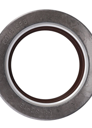 A close-up view of the AGCO Oil Seal - Va139420, commonly found in front axle components of Massey Ferguson models, with an inner ring and visible engravings on the outer edge. The background is plain white.