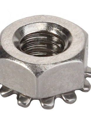 A close-up image of the AGCO Locknut - Acp0007650, featuring serrated edges.