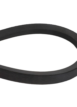 Close-up view of the AGCO V BELT - D41987600, a black rubber V-belt renowned for its tapered and flexible structure, commonly employed in mechanical and automotive applications. No current product description information is available.