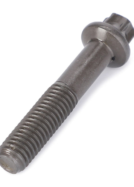 A close-up image of the AGCO TORX SCREW - F934201710110, featuring a metallic bolt with a ribbed threaded shaft and a star-shaped head. Currently, no additional product description information is available.