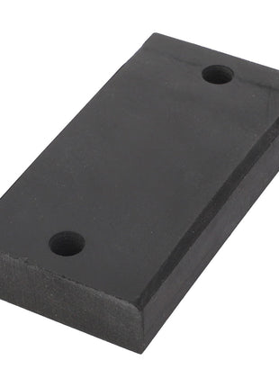 The AGCO | Pad - 8027005 is a rectangular black rubber block featuring two holes. No further product description available.