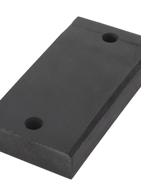 The AGCO | Pad - 8027005 is a rectangular black rubber block featuring two holes. No further product description available.