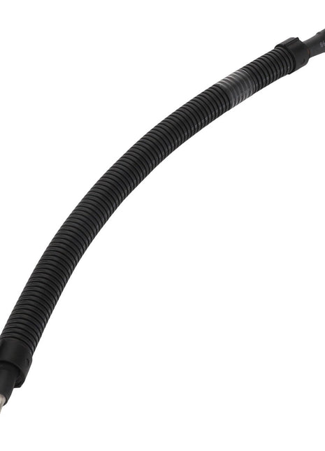 The AGCO Positive Cable - Acw029172A, a black battery cable with a corrugated protective sleeve and metal terminals at both ends, is currently available. Unfortunately, there is no additional product description information provided.