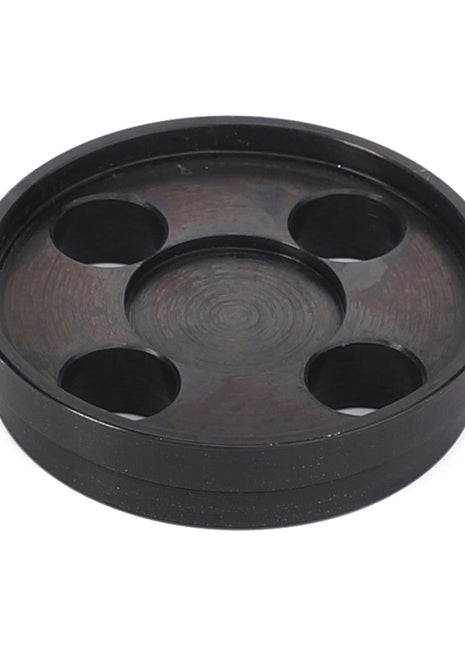 Introducing the AGCO | Spacer - Acw2193260, a black round plastic coaster from AGCO. It features four circular indents designed to hold your drinks securely and stylishly.