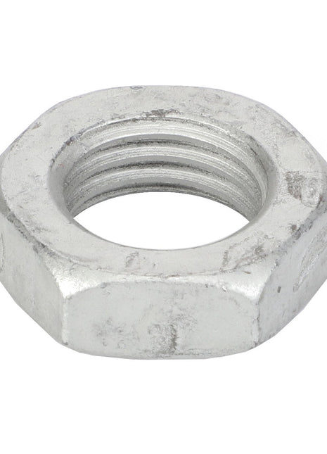 A metal hex nut, specifically AGCO Hex Nut - 339183X1, featuring a threaded hole in the center, is typically used for fastening bolts on Massey Ferguson Models.