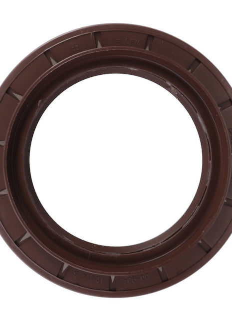 The AGCO Shaft Seal - H524300020121 is a round brown rubber seal with a ridged outer edge, designed specifically for Massey Ferguson machinery to offer protection from contaminants.