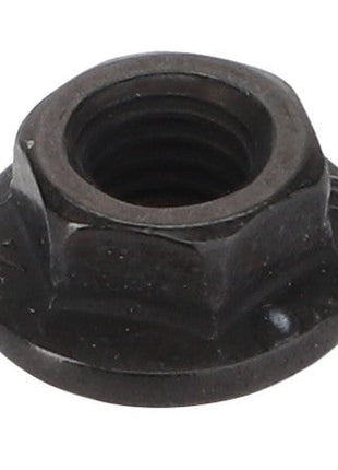 A hexagonal nut with a flat base and internal threading, used for fastening purposes. Product Name: AGCO | Hex Flange Nut - Acw0863260 by brand AGCO.