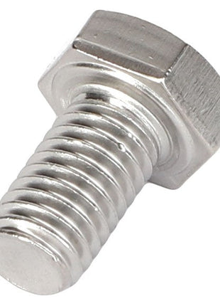 Close-up image of the AGCO | HEXAGONAL HEAD BOLT - AG518071, featuring a silver hex bolt with a threaded shaft and a hexagonal head. No current product description information is available.