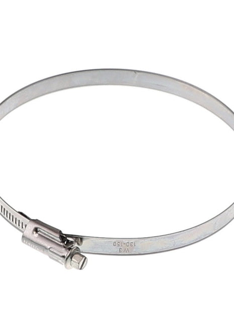 The AGCO Hose Clip - Acp0407020 is a metal hose clamp with a screw mechanism for tightening. Currently, there is no additional product description available.